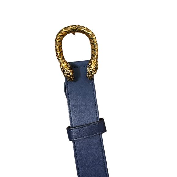 Gucci Dionysus Navy Leather Belt Sz 36\